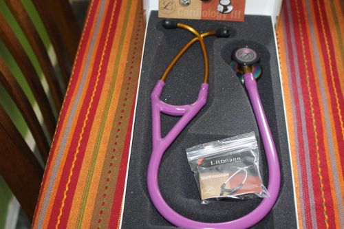 3m littmann cardiology iii stethoscope rainbow-finish with lavender tube 3158 for sale
