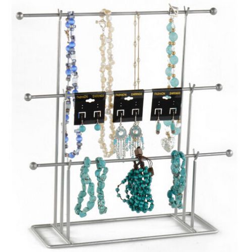 13.0&#034; x 14.0&#034; x 4.5&#034;,T-bar Jewelry Display with 3 Tiers for Bracelets and Chains