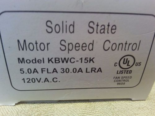 GREENHECK SOLID STATE MOTOR SPEED CONTROL kbwc-15k