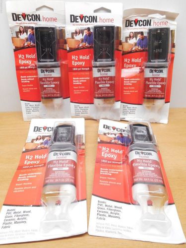 LOT OF 5 DEVCON 22445 H2 HOLD EPOXY, 1800 PSI, WHITE .84 OZ DISTRESSED PACK