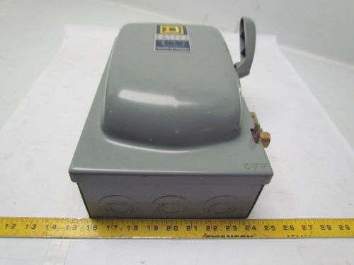 Square D HU 362 Ser A1 60amp 600VAC 250VDC Non-fused Disconnect Safety Switch