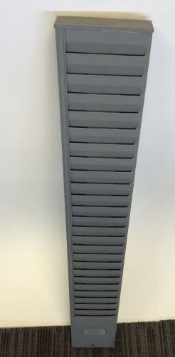 Vintage factory industrial time card clock 25 slot wall rack holder metal gray for sale