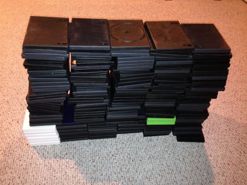 LOT 200 STANDARD BLACK WHITE GREEN SINGLE CD DVD VIDEO GAMES BLU RAY CASES 14MM