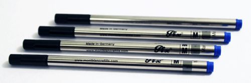 Montblanc Rollerball Refills Pacific Blue M (medium) Set of 3 + 1 Bonus for Free