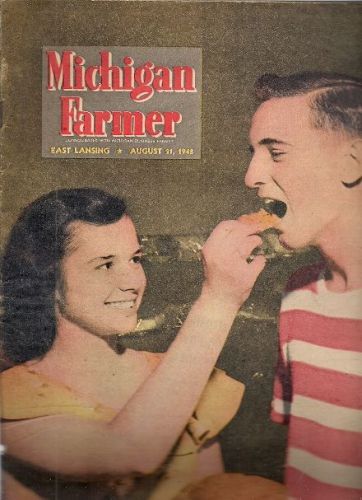8 michigan farmer mags from 1948-1950 standard oil/creeping teets pinch off adds for sale