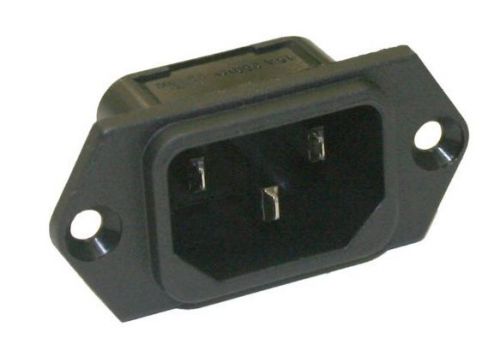 Interpower 8301213 iec 60320 c14 screw mount power inlet with quick disconnects for sale