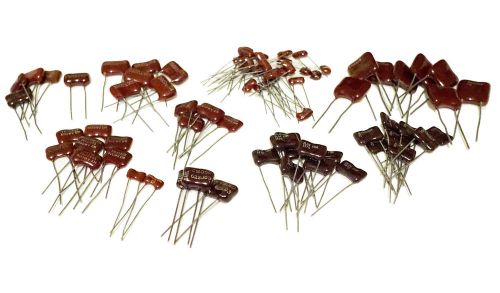 Lot of High Quality Dipped Silvered Mica Capacitors , Variety of 500v Caps !!!
