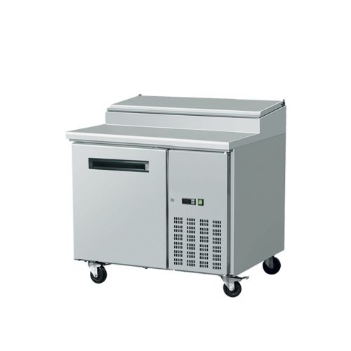 EQ PR44L1 Commercial 1 One Door Pizza Prep Refrigerator Cooler Table 48&#034; Unit