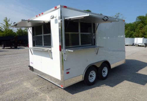 Concession trailer 8.5 x 14 white food catering event trailer for sale