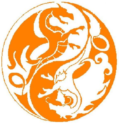 30 Custom Orange Dragon Yin Yang Personalized Address Labels