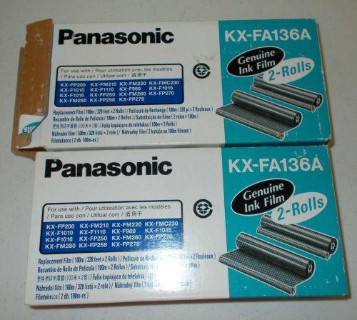 Panasonic KX-FA136A Ink Film OEM 3 Rolls New Panasonic Fax Rolls KXFA136A 0526