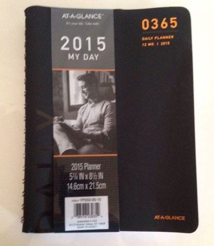 At-A-Glance 2015 My Day 12 Month Daily Planner 5 3/4&#034; x 8 1/2&#034; New YP202-05-15