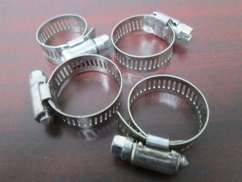 4 ea. Stainless Steel Hose Pipe 17 mm  to 32 mm Adjustable Clamps Size &#034;12&#034; New