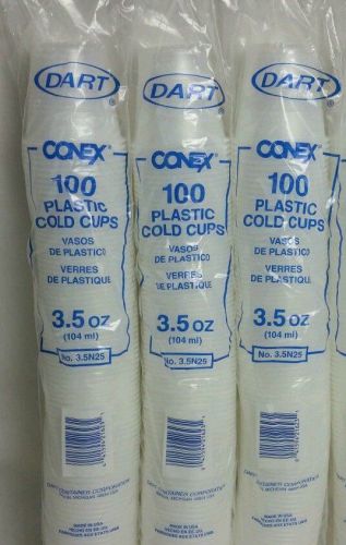 Lot of 300 3.5 oz plastic cold cups conex dart new 3 sleeves of 100 for sale