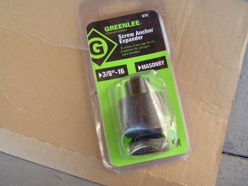 NEW IN PACKAGE Greenlee 870 expander screw anchor 3/8-16 (02671) 4CM95
