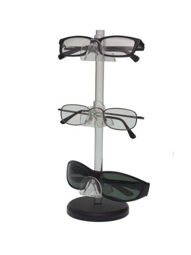 Vertical Acrylic Sunglasses &amp; Eyeglasses Display/Holder - Black Base- 3 Tier