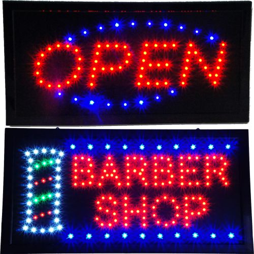 Barber Shop LED Display &amp; Bright Animated Open Sign Store Neon Hair Salon Light