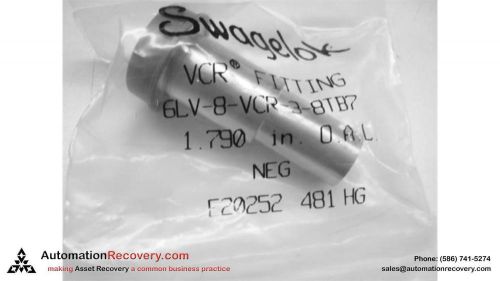 Swagelok 6lv-8-vcr-3-8tb7 316l var vcr fitting, long tube, new* for sale