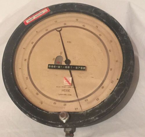 1989 Heise High Pressure Gauge 10 inch Large Army, Air Force, Decorative Item