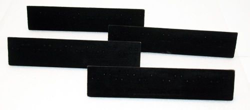 Four 12 pair Earrings Jewelry Black Velvet Display Racks 12 inch Long