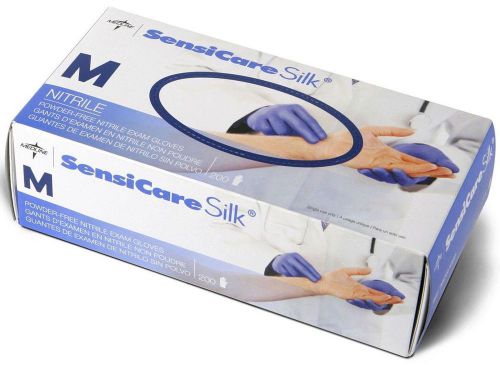 Medline SensiCare Silk Nitrile Exam Gloves Powder Free Medium Box of 250