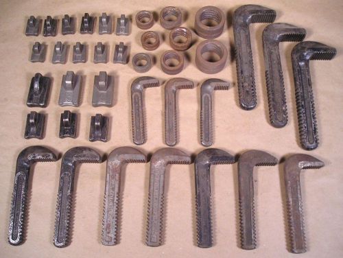 Lot of 38 genuine ridgid pipe wrench parts mixed sizes hook/heel jaws &amp; nuts nos for sale