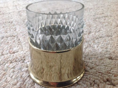 Hollowick Brass Cocktail Lamp Base with Diamondpoint Glass Globe