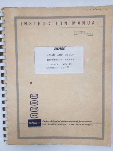 Singer Empire NF-105 Noise &amp; Filter Intensity Meter Instruction Manual