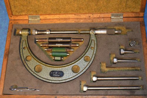 Vintage Mitutoyo Micrometer Set Interchangeable Anvils #:104-137 Machinist Tools