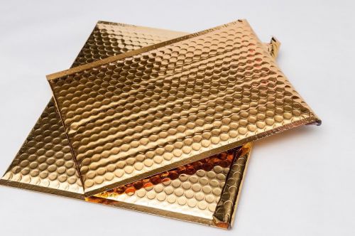 Metallic glamour bubble mailers envelopes free shipping gold 500 16&#034; x 17.5&#034; for sale