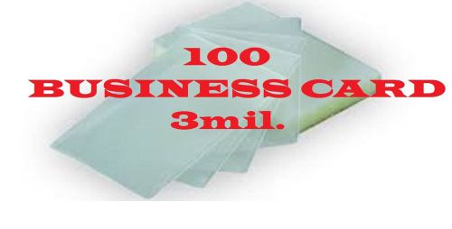 100 Business Card Laminating Pouches/Sheets  2-1/4 x 3-3/4  Heat Seal 3 Mil