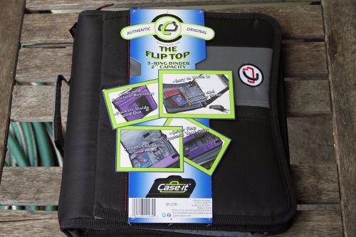 Case-It &#039;The Flip Top&#039; 3-ring binder 2&#034; Capacity -- With Handle -- Black