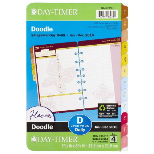 DayTimer Doodle Daily Planner Refill 2016 5.5 x 8.5 Inches Page Size (1511216...