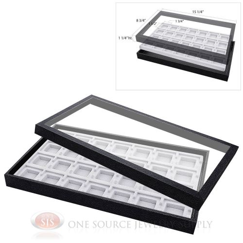 (1) Acrylic Top Display Case &amp; (1) 28 Compartmented White  Insert Organizer