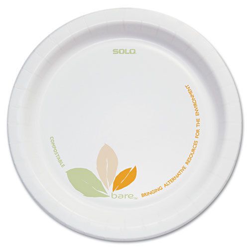 Bare Paper Dinnerware, 6 Plate, Green/Tan, 500/Carton