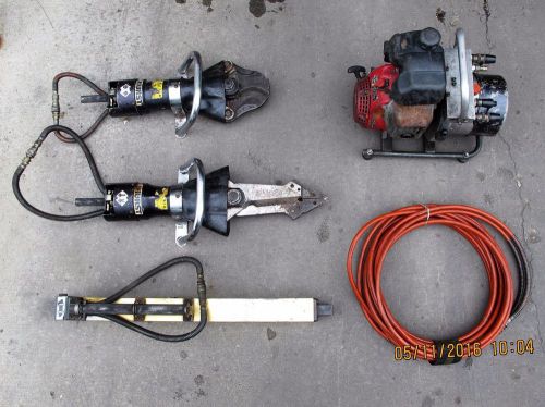 Hurst jaws of life 5 piece set honda power unit, spreader, cutter, extensions, h for sale