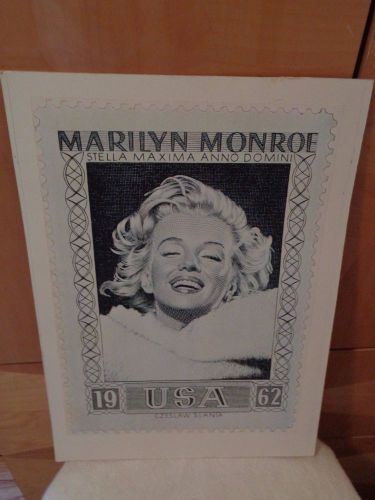 NEW MARILYN MONROE HOLLYWOOD VERY RARE LARGE 1962 PRINT STAMP 15 1/2 X 11 1/2