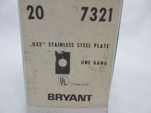 (BOX OF 20) BRYANT HUBBELL 7321 STAINLESS STEEL PLATE ONE GANG  *60 DAY WRNTY*TR