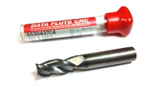 7/16&#034; data flute carbide 3 flute ticn .020 cr end mill (q 220) for sale