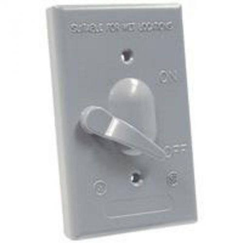 Weatherproof Electrical Cover With Switches, Gray Outdor Cover/Switch Hubbell