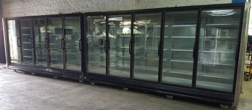 Hussmann glass door reach in freezer or cooler display case / 5 door for sale