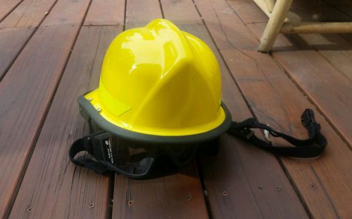 Bullard fire helmet with goggles lt yellow for sale