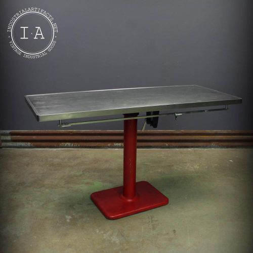 Vintage Industrial Steel Adjustable Veterinarian Table