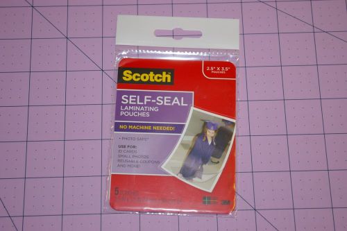 Scotch Self Sealing Laminating Sheets Wallet Photos Size 2.5&#034; x 3.5&#034; 5 Pouches