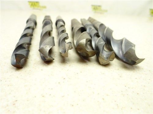 LOT OF 6 HSS 2MT TWIST DRILLS 31/64&#034; TO 49/64&#034; CLE-FORGE USA CHICAGO