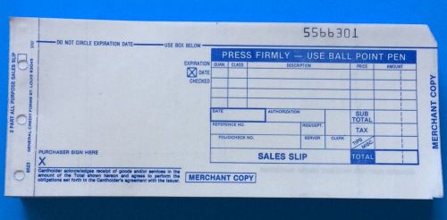 Sales Slips for Manual Imprinters- 2 part long form