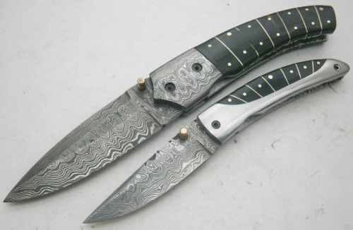 One of kind! custom hand made beautiful damascus steel folding knife uk-0007012f for sale