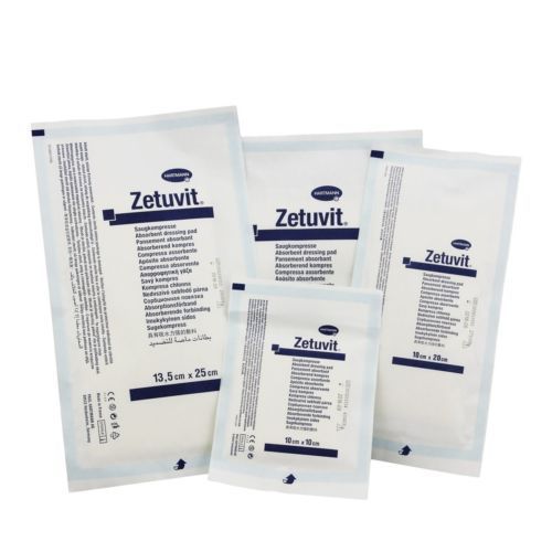 10 x Cellulose Absorbent Dressings 10x10cm High Absorption  - Zetuvit E