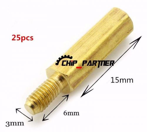 25pcs m3 male 6mm x m3 female 15mm brass standoff spacer m3 15+6 for sale