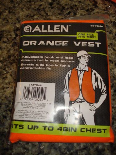 Allen Orange Vest Safety Lot of 5 Lightweight One Size Fit Most Brand New